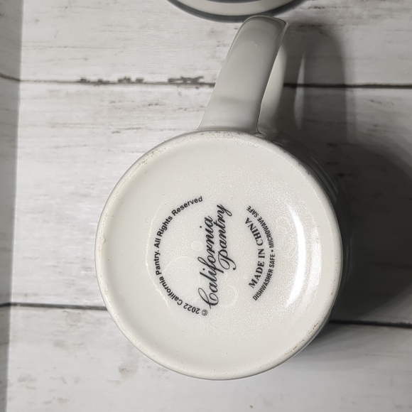 California Pantry Matching Plaid and Striped Mugs in Black and White - Picture 5 of 6